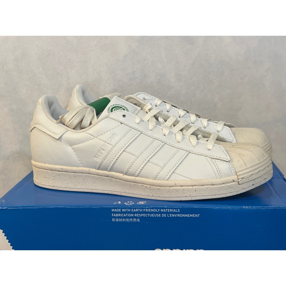 Adidas Superstar Clean Classics White Originals‎ Mens Sneakers FW2292 Size 8